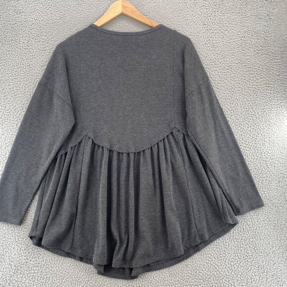 Arula Sweater Womens B US 2X Plus Gray Peplum Waist Stretch Knit Pullover Casual - Picture 3 of 9